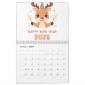 cozy happy new year 2026 wall calendar kalender (Jan 2026)