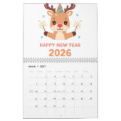 cozy happy new year 2026 wall calendar kalender (Mär 2027)