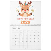 cozy happy new year 2026 wall calendar kalender (Feb 2027)