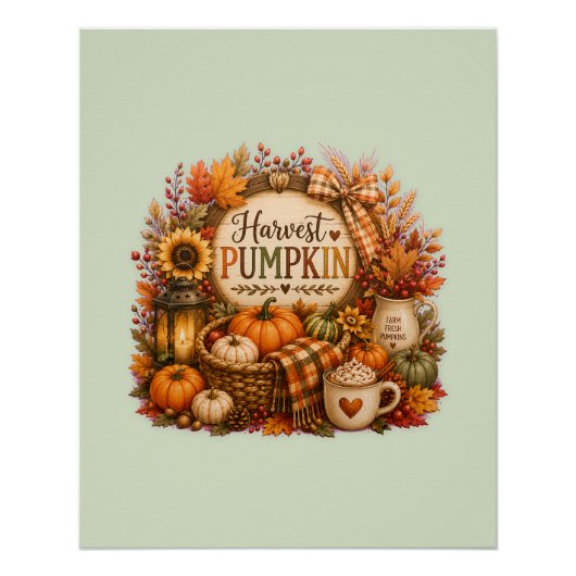 Cozy Harvest Pumpkin / Cosecha Acogedora Poster (Vorderseite)