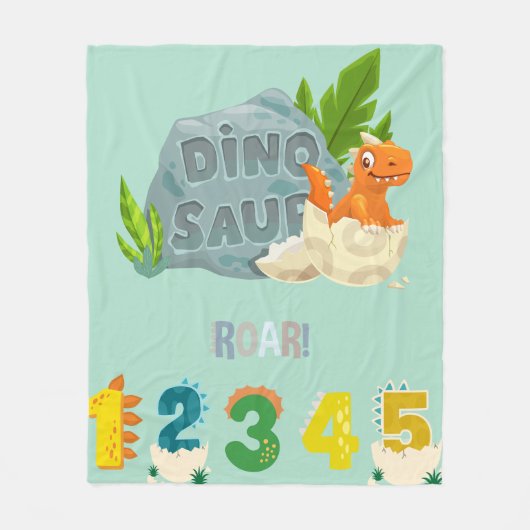 Cozy Hatchling Dinosaur Fleece Blanket (Vorderseite)