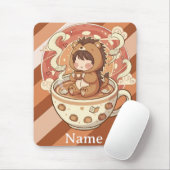 Cozy Hedgehog Coffee Desk Mouse Pad Mousepad (Mit Mouse)