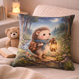 Cozy Hedgehog Lantern Kids Room & Nursery Kissen