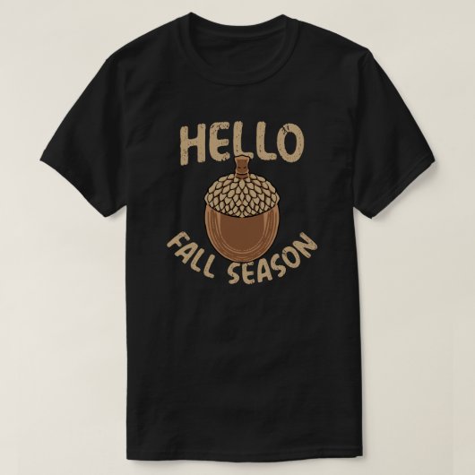 Cozy Hello Fall Season Acorn T-Shirt (Design vorne)