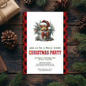 Cozy highland cow invite holly berries and pine einladung