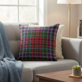 Cozy Highland Plaid - Rustic Red & Green Tartan Kissen
