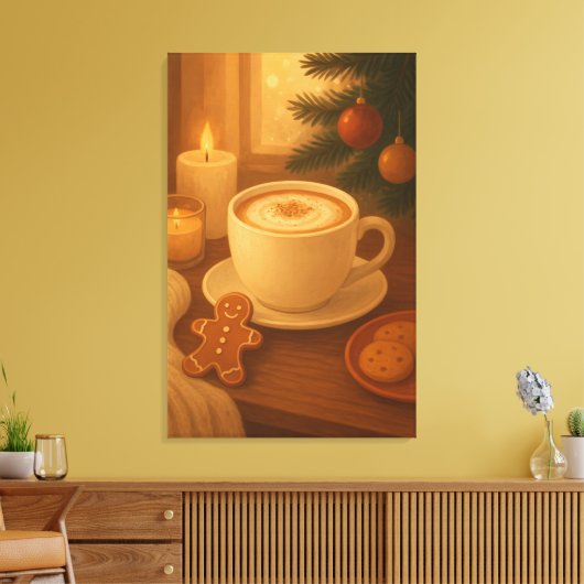 Cozy Holiday coffee Stretched Canvas Print Leinwanddruck (Insitu (Wohnzimmer))