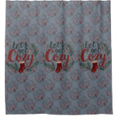 Cozy Holiday Pine Berry Lettering Duschvorhang (Vorderseite)