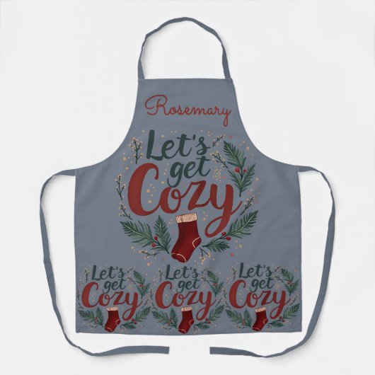 Cozy Holiday Pine Berry Lettering Schürze (Vorderseite)
