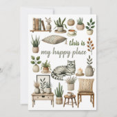 Cozy home- "happy place"- Katze- personalisierbare Einladung (Vorderseite)