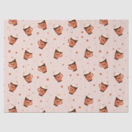 Cozy Hot Chocolate - Cute Mug Pattern with Whipped Seidenpapier