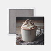 Cozy Hot Chocolate Whipped Cream Photo Magnet (Vorderseite/Rückseite)