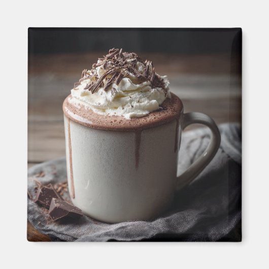 Cozy Hot Chocolate Whipped Cream Photo Magnet (Vorne)