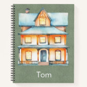 Cozy House Notebook – Warm Watercolor Home Design Notizblock (Vorderseite)