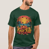 Cozy I Love Fall design with carved pumpkin and su T-Shirt (Vorderseite)