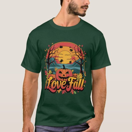Cozy I Love Fall design with carved pumpkin and su T-Shirt (Vorderseite)