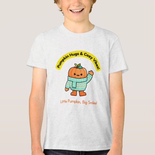 Cozy Kawaii Pumpkin Autumn Vibes Tri-Blend Shirt (Vorderseite)