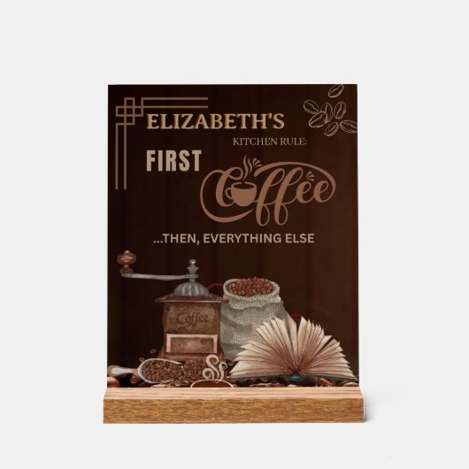 Cozy Kitchen Personalized Decor  Acrylschild (Vorderseite)