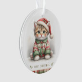 Cozy Kitten in Holiday Sweater Ornament (Vorderseite)