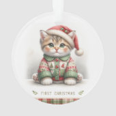 Cozy Kitten in Holiday Sweater Ornament (Rückseite)
