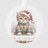 Cozy Kitten in Holiday Sweater Ornament (Vorderseite)