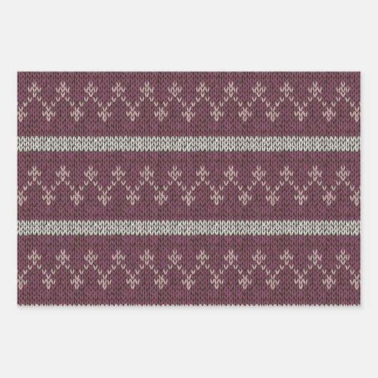 Cozy Knit Pattern Wrapping Paper Set Geschenkpapier Set (Vorderseite 3)