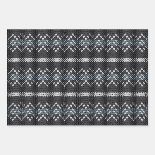 Cozy Knit Pattern Wrapping Paper Set Geschenkpapier Set (Vorderseite 2)