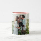 Cozy Knit Sweater Pattern Photo Holiday Zweifarbige Tasse (Mittel)