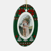 Cozy Knit Sweater Pattern Photo Keramik Ornament (Rechts)