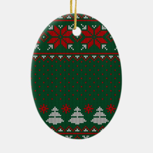 Cozy Knit Sweater Pattern Photo Keramik Ornament (Hinten)