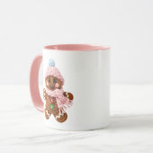 Cozy Knitted Gingerbread Winter Character Tasse (Vorderseite Links)