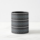 Cozy Knitted Pattern Black and Gray Mug Tasse (Zentrum)