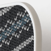 Cozy Knitted Pattern Black and Gray  Pickleball Schläger (Linke Seite)