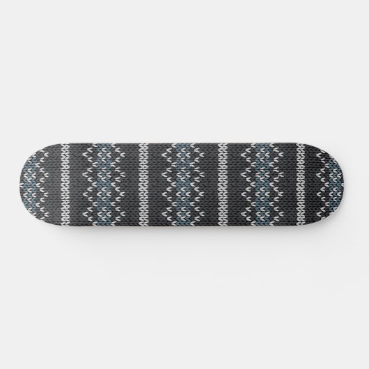 Cozy Knitted Pattern Black and Gray Skateboard (Horizontal)