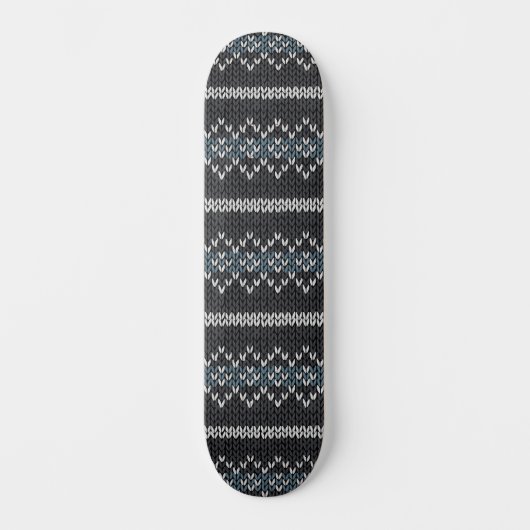 Cozy Knitted Pattern Black and Gray Skateboard (Vorderseite)