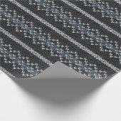 Cozy Knitted Pattern Black and Gray Wrapping Paper Geschenkpapier (Ecke)
