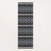 Cozy Knitted Pattern Black and Gray Yogamatte (Rückseite)