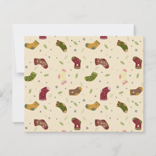 Cozy Knitted Socks Christmas Card Warm Winter Wish (Vorderseite)