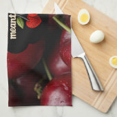 Cozy knitted-style typography and adorable cherry geschirrtuch (Viertel Falte)