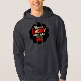 Cozy knitted-style typography and adorable cherry hoodie