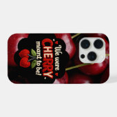 Cozy knitted-style typography and adorable cherry  iPhone hülle (Rückseite (Horizontal))
