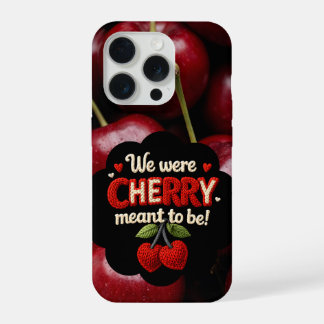 Cozy knitted-style typography and adorable cherry iPhone 15 pro hülle