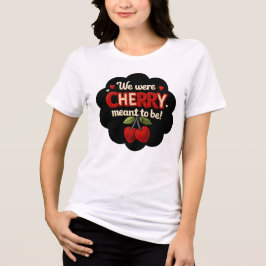 Cozy knitted-style typography and adorable cherry Tri-Blend shirt