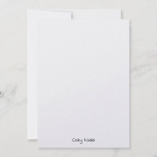 Cozy Koala Blankokarte Einladung (Rückseite)