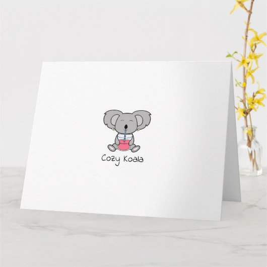 Cozy Koala Karte (Gelbe Blume)