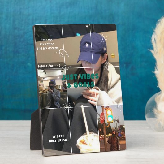 Cozy Korean Winter Aesthetic Collage Photo Fotoplatte