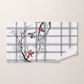 Cozy Land-Hütten-Winter-Vogel-Bad-Tuch-Set Badhandtuch Set (Handtuch)