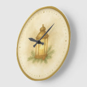 Cozy Lantern Winter Wall Clock – MerryMist Warm Gl Große Wanduhr (Winkel)