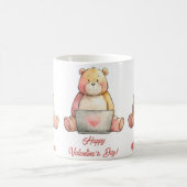 Cozy Laptop Bär Valentinstag Kaffeetasse (Mittel)