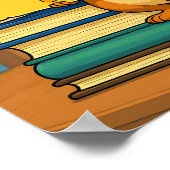 Cozy Library Scene: Humorous Mirthful Mouse Poster (Ecke)